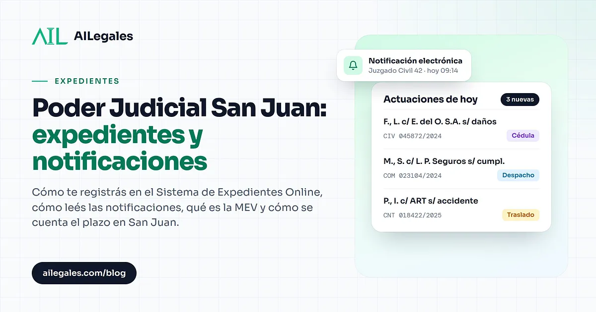 Poder Judicial San Juan: expedientes y notificaciones