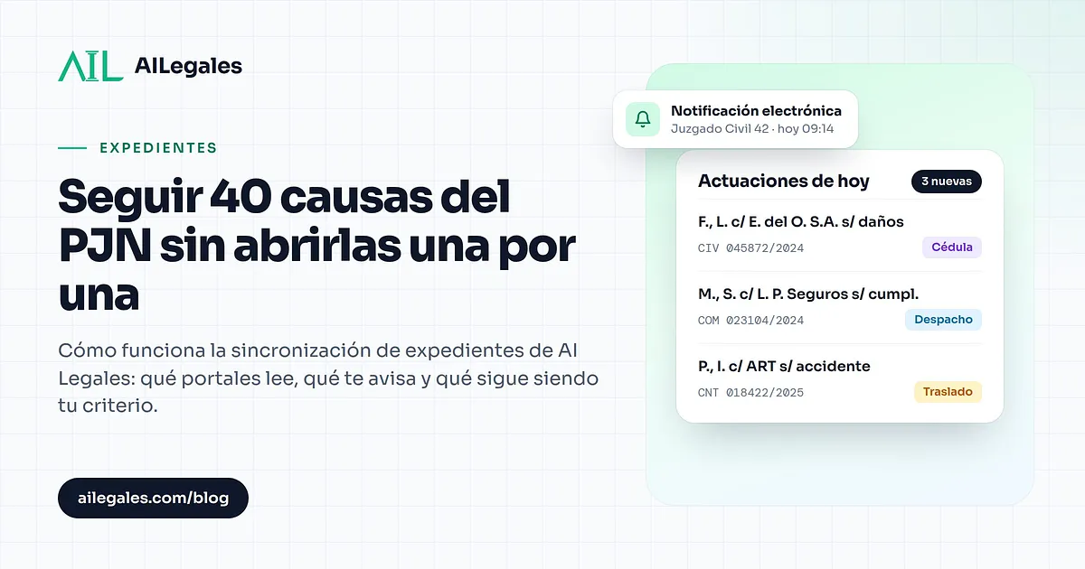 Seguir 40 causas del PJN sin abrirlas una por una