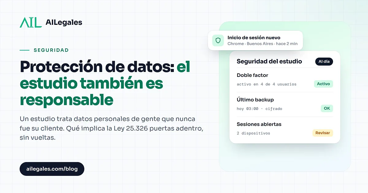 Protección de datos: el estudio también es responsable