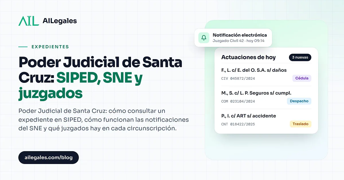 Poder Judicial de Santa Cruz: SIPED, SNE y juzgados
