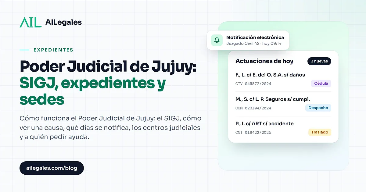 Poder Judicial de Jujuy: SIGJ, expedientes y sedes