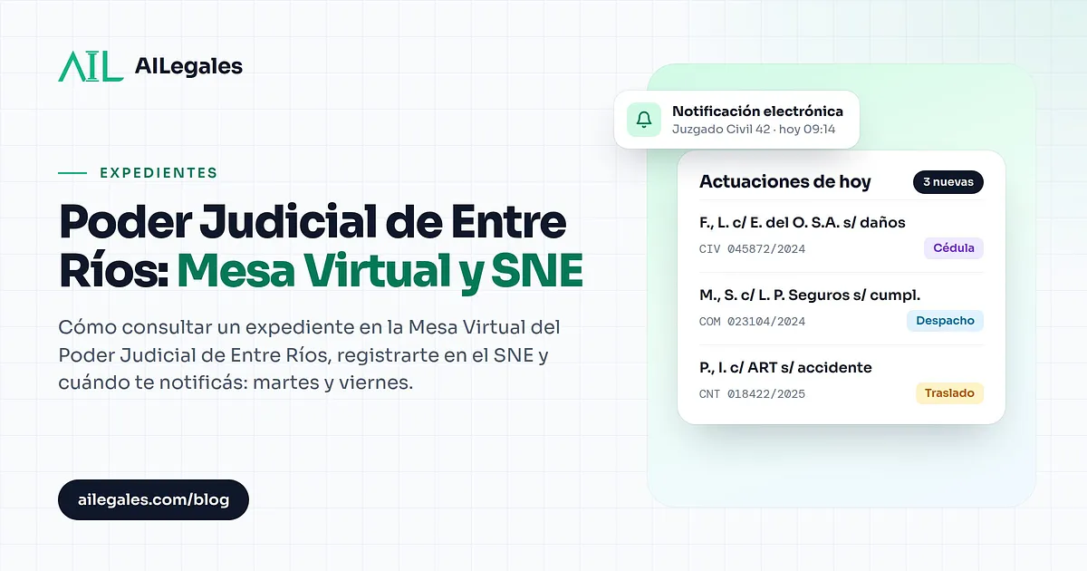 Poder Judicial de Entre Ríos: Mesa Virtual y SNE