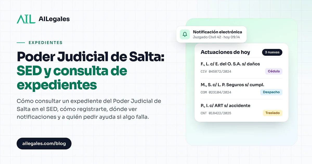 Poder Judicial de Salta: SED y consulta de expedientes
