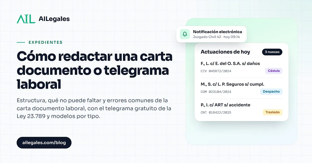 Cómo redactar una carta documento o telegrama laboral