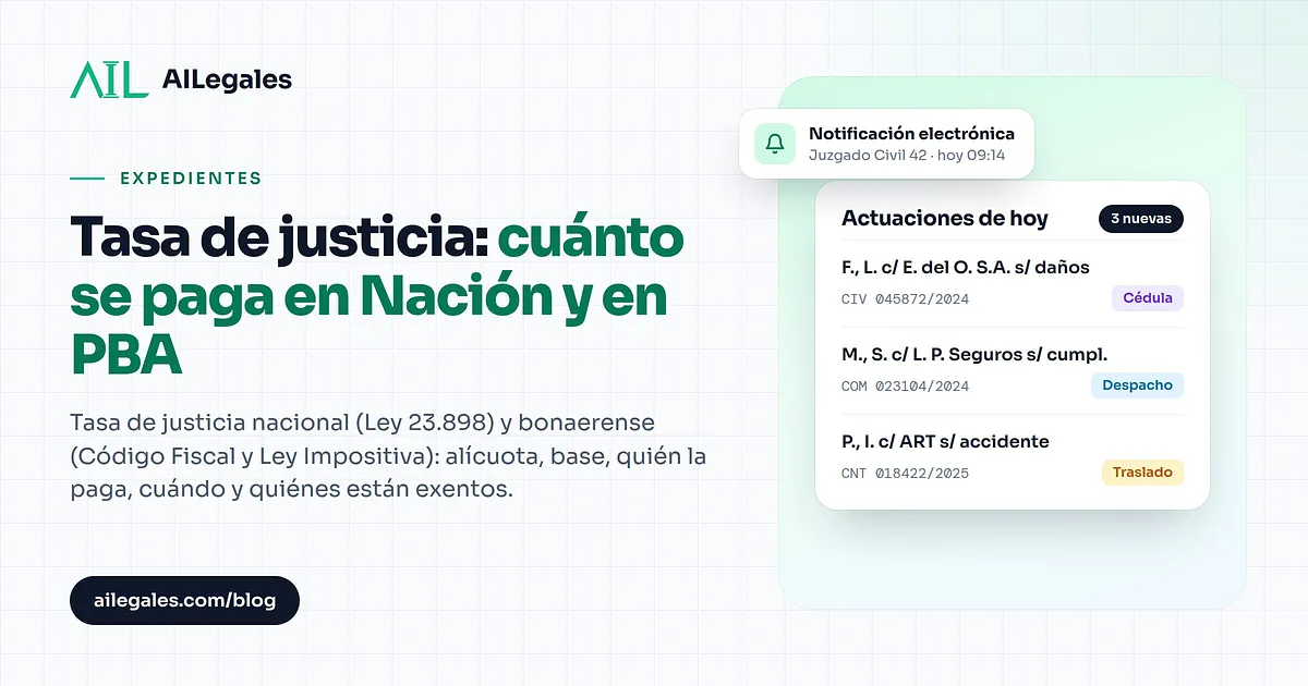 Tasa de justicia: cuánto se paga en Nación y en PBA
