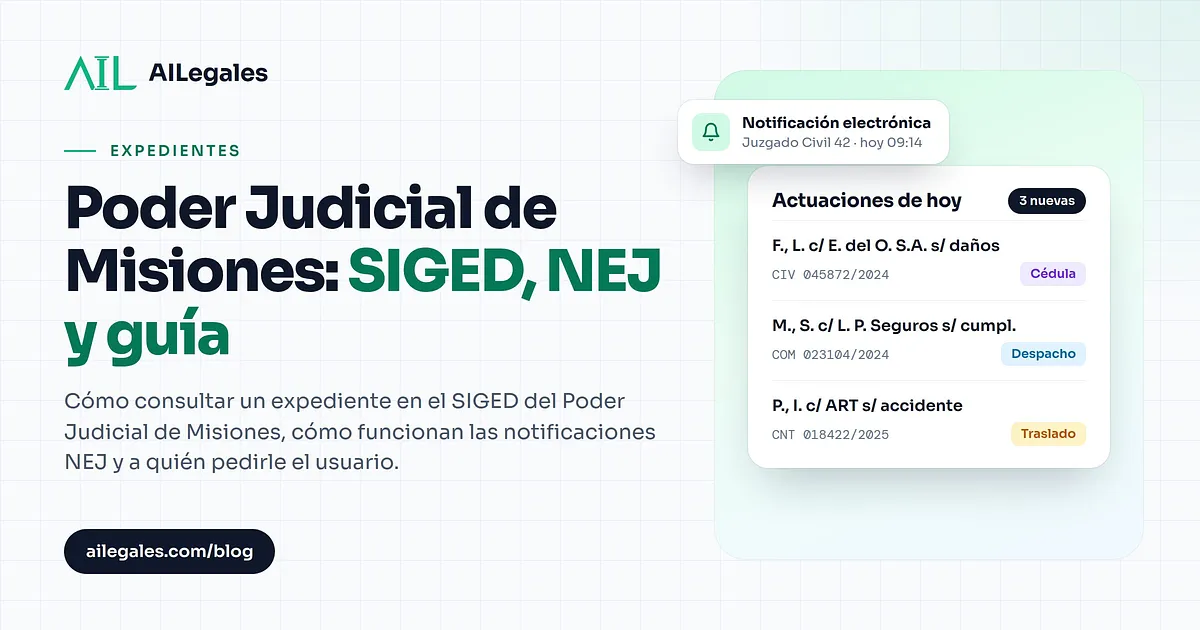 Poder Judicial de Misiones: SIGED, NEJ y guía