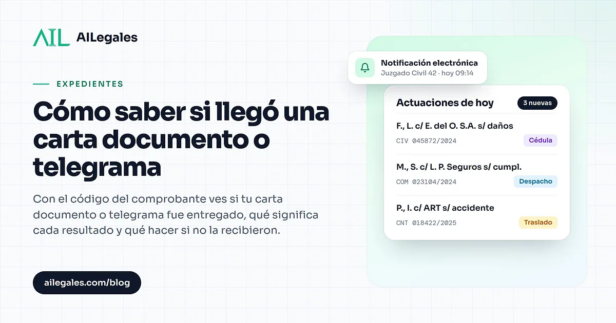 Cómo saber si llegó una carta documento o telegrama