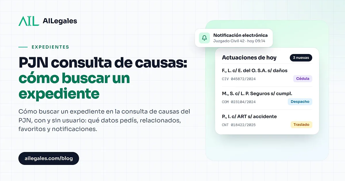 PJN consulta de causas: cómo buscar un expediente
