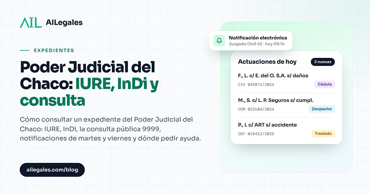 Poder Judicial del Chaco: IURE, InDi y consulta