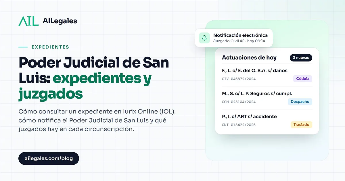 Poder Judicial de San Luis: expedientes y juzgados