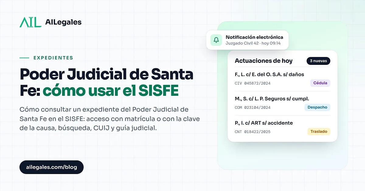 Poder Judicial de Santa Fe: cómo usar el SISFE