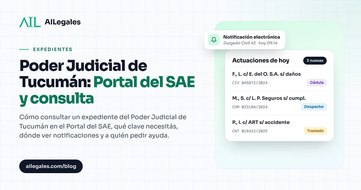 Poder Judicial de Tucumán: Portal del SAE y consulta